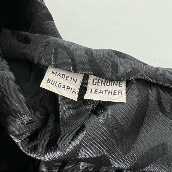 FRANCESCO BIASIA Burgundy Metallic Croc Embossed Leather Oversized Shoulder Bag - Picture 11 of 14